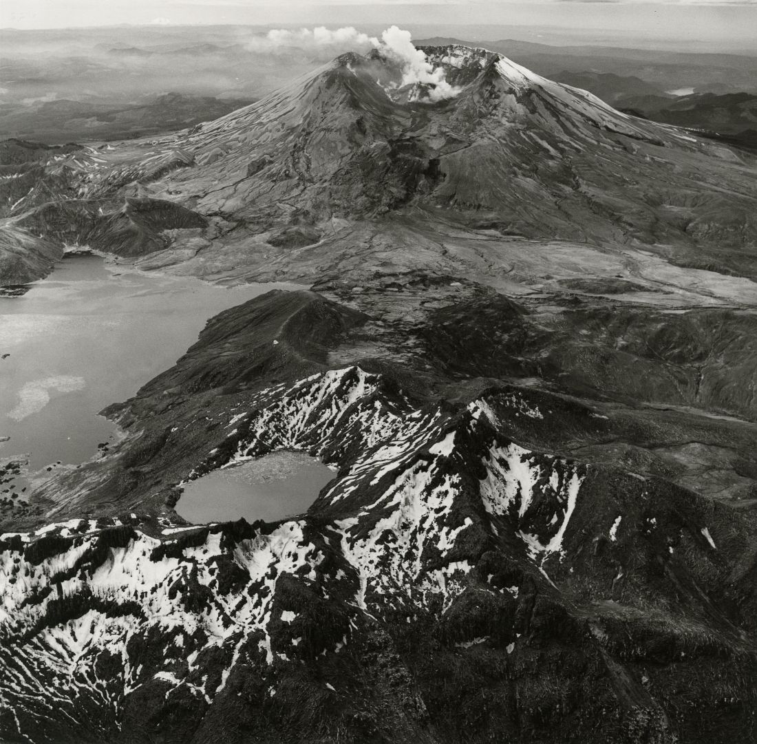 Emmet Gowin, Spirit Lake and Mount Saint Helens, 1983.