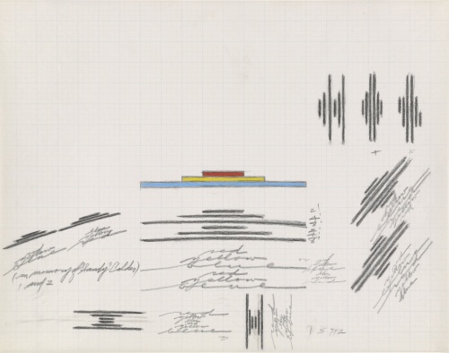 Dan Flavin, proposals for (in memory of “Sandy” Calder), 1977.