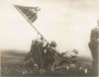 Sergeant Bill Genaust, USMC, Flag Raising atop Mount Suribachi, February 23, 1945. Collection of the MFA Houston.