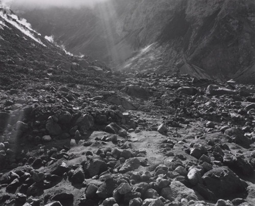 Frank Gohlke, Inside Mount St. Helens crater, base of lava dome on the left, 1983. Collection of the Cleveland Museum of Art.