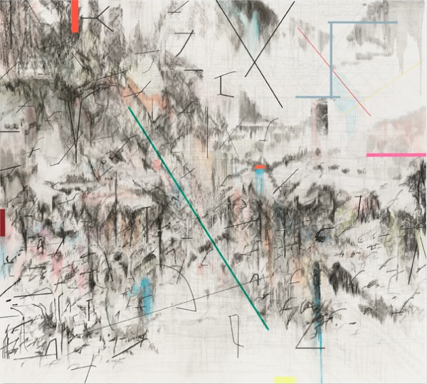 Julie Mehretu, Co-Evolution of the Futurhyth Machine (after Kodwo Eshun), 2013.