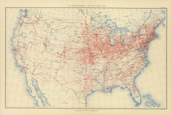 Harry Gannett/US Census Office, Railroad Systems, 1890, 1898.