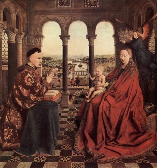 Jan van Eyck, The Madonna of Chancellor Rolin, ca. 1435. Collection of the Louvre, Paris.
