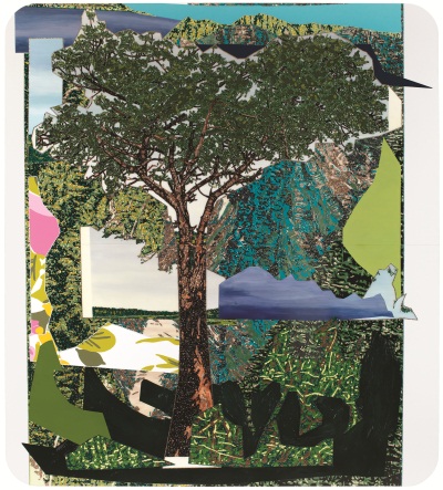 Mickalene Thomas, Landscape with Tree, 2012.