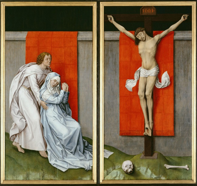 Roger van der Weyden, The Crucifixion, with the Virgin and Saint John the Evangelist Mourning, ca. 1460. Collection of the Philadelphia Museum of Art.