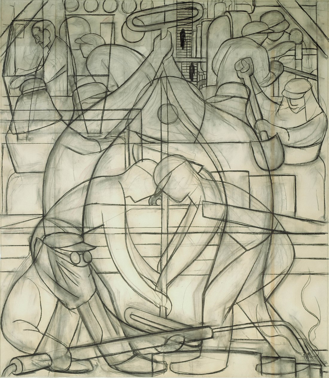 Cartoon of Commercial Chemical Operations %28Detroit Industry south wall%29%2C Diego Rivera%2C 1932