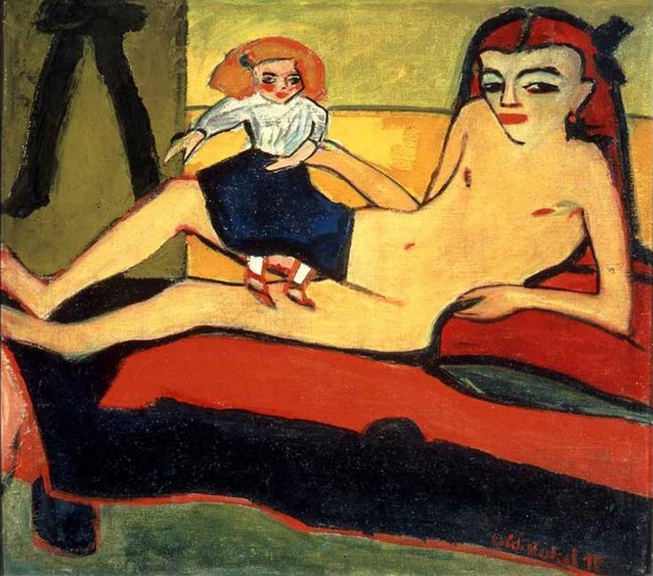 Erich Heckel, Girl with Doll. 1910.