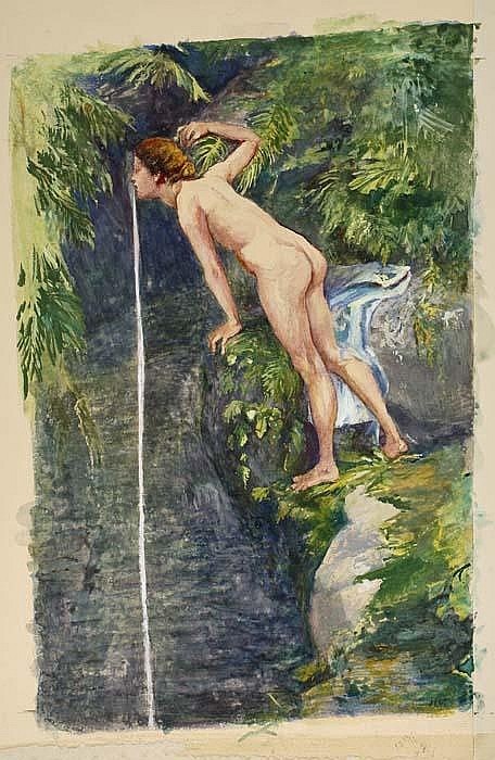 John La Farge, After the Bath, South Seas, Tahiti, ca. 1895-1908.