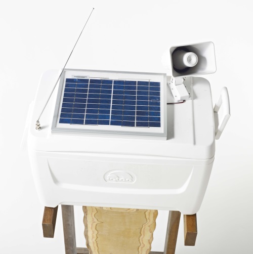 Cooler used in Rimas Simaitis' Indy Island residency.