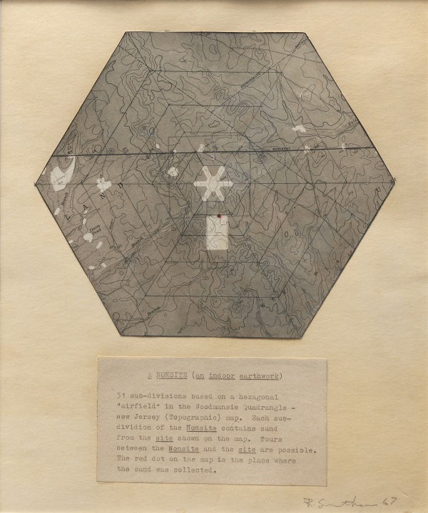 Robert Smithson, A Nonsite, Pine Barrens, New Jersey, 1967 (map); 1968 (Nonsite).