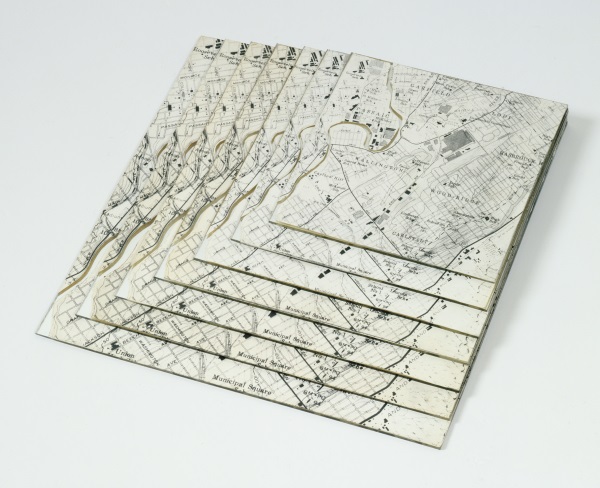 Robert Smithson, Untitled (Map on Mirror-Passaic, New Jersey), 1967.