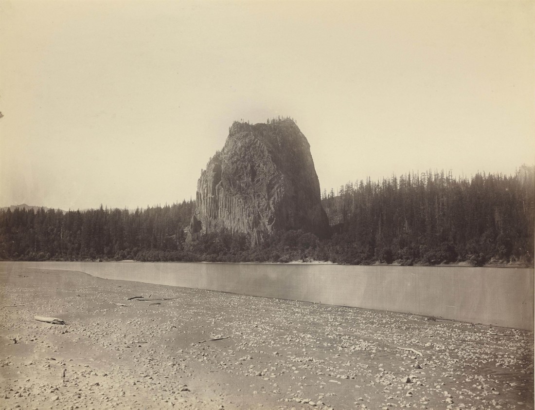 Carleton Watkins, Castle Rock, Columbia River, 1867.