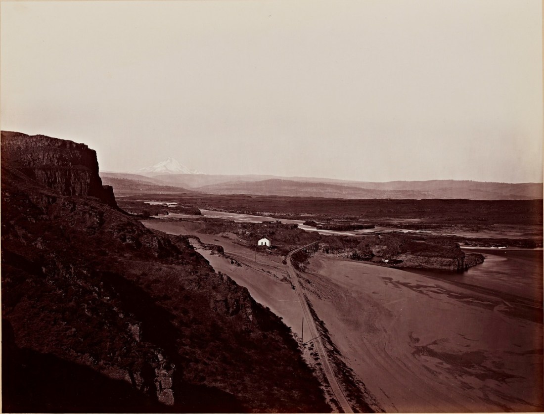 Carleton Watkins, Mt. Hood and The Dalles, Columbia River, 1867.