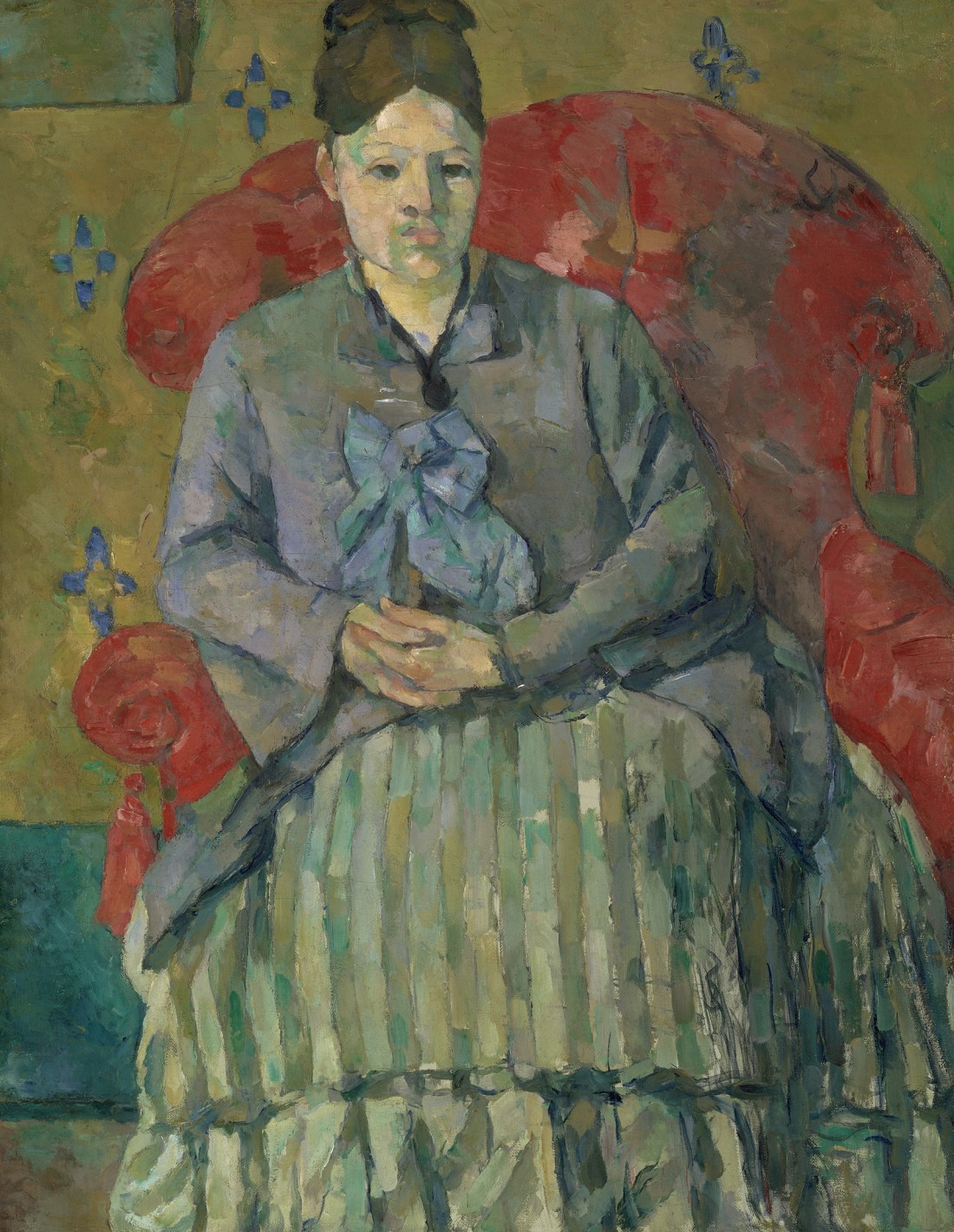 Paul Cezanne, Madame Cezanne in a Red Armchair, ca. 1877. Collection of the Museum of Fine Arts, Boston.