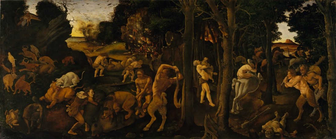 Piero di Cosimo, A Hunting Scene, 1488 to late 1490s. Collection of The Metropolitan Museum of Art.