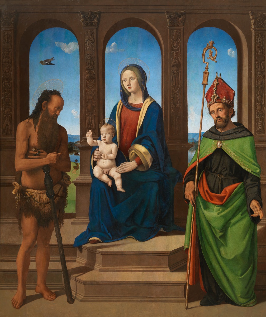 Piero di Cosimo, Madonna and Child with Saints Onuphrius and Augustine, c. 1480.