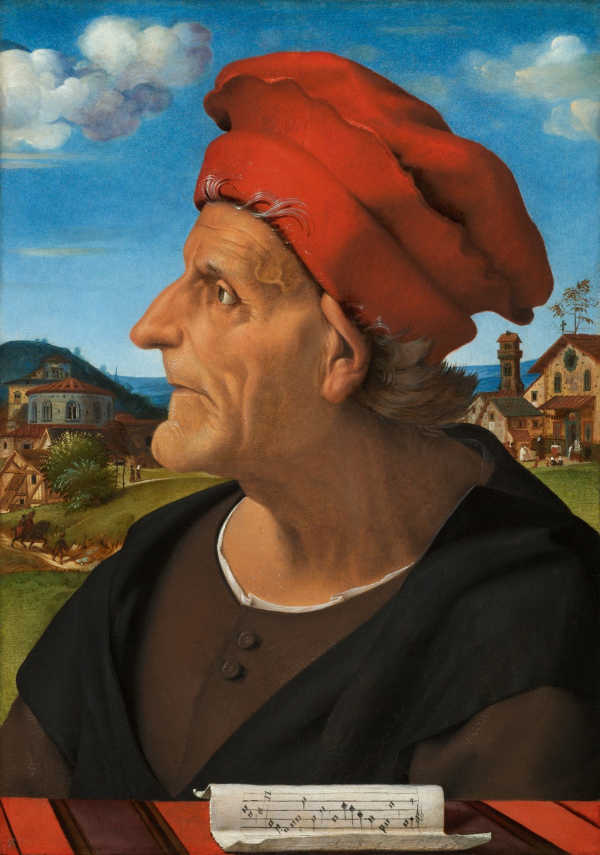 Piero di Cosimo, Portrait of Francesco Giamberti, c 1482-83. Collection of the Ryal Cabinet of Paintings Mauritshuis, on loan to the Rijksmuseum, Amsterdam.