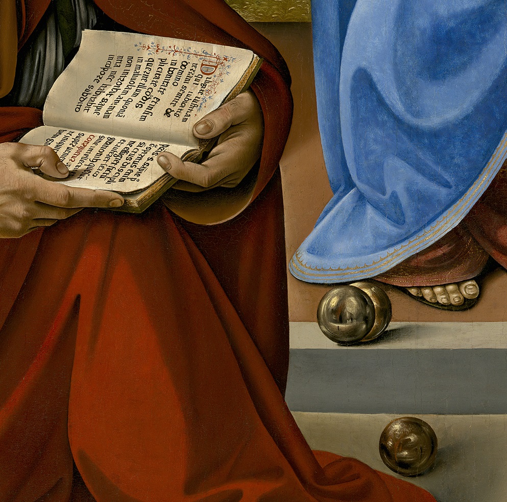 Piero di Cosimo, The Visitation with St. Nicholas and St. Anthony Abbot (detail), c. 1489-90. Collection of the National Gallery of Art, Washington.