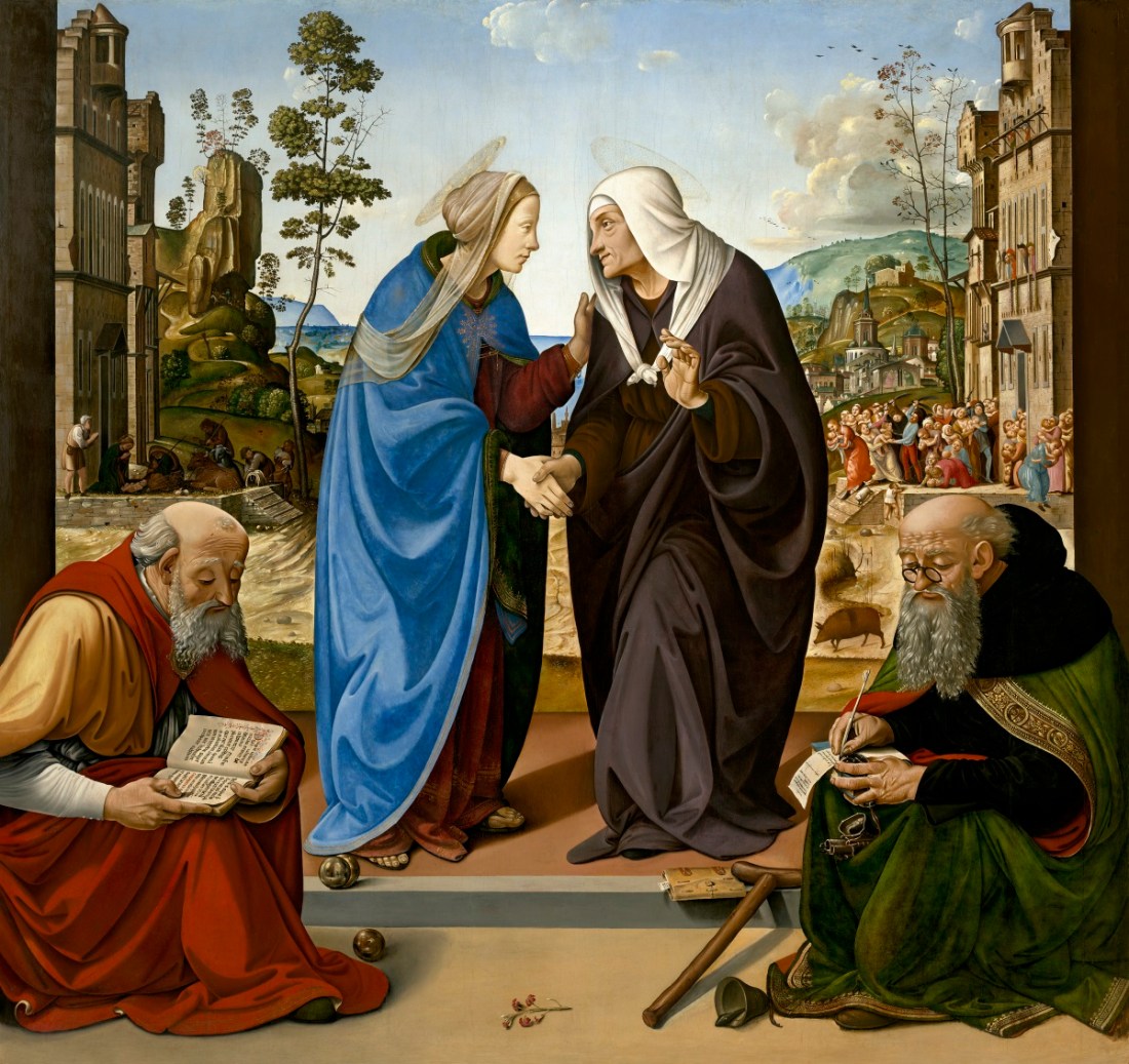 Piero di Cosimo, The Visitation with St. Nicholas and St. Anthony Abbot, c. 1489-90. Collection of the National Gallery of Art, Washington.