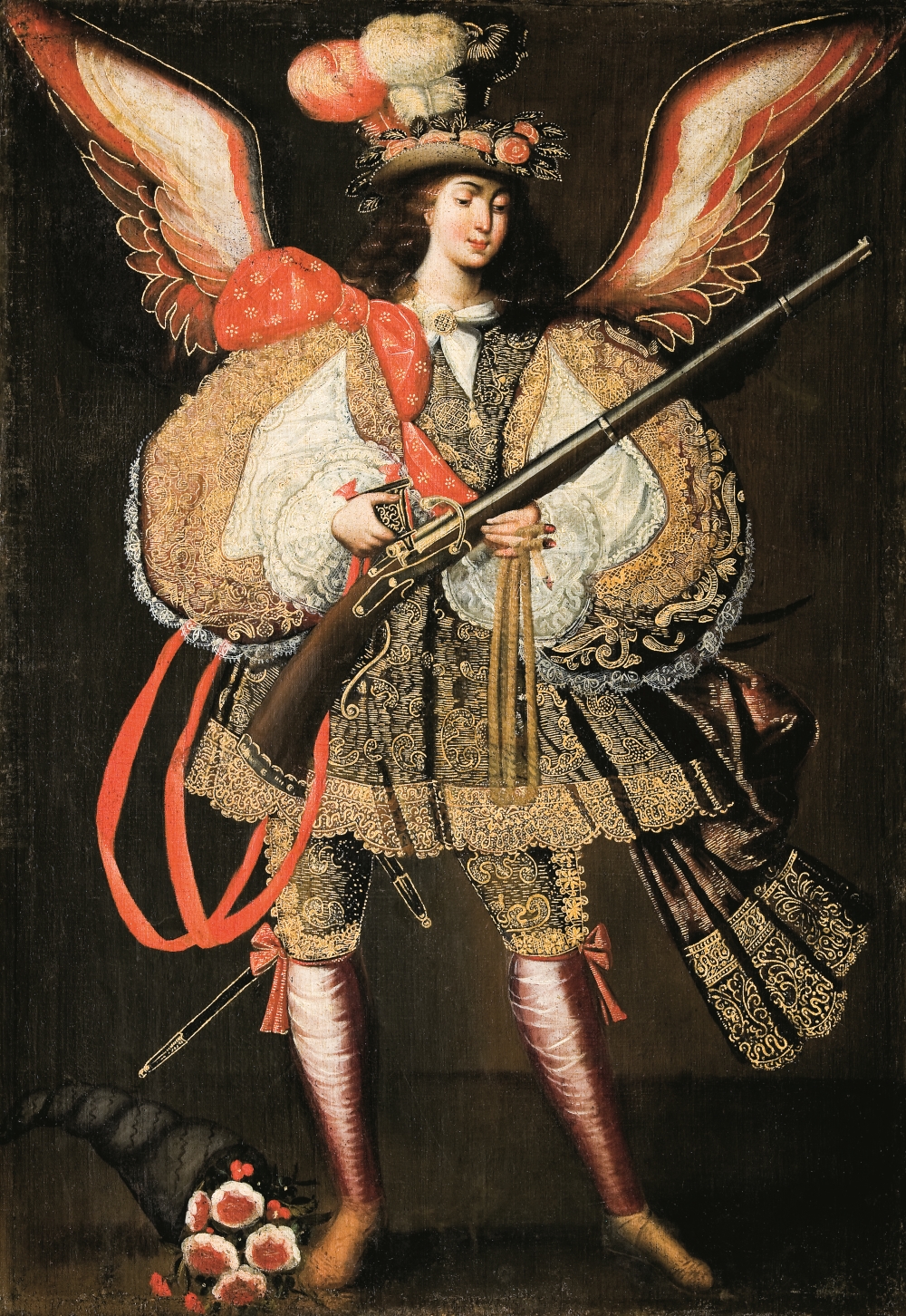 Anonymous Cuzco artist, Archangel with Harquebusier, ca. 1690-1720.