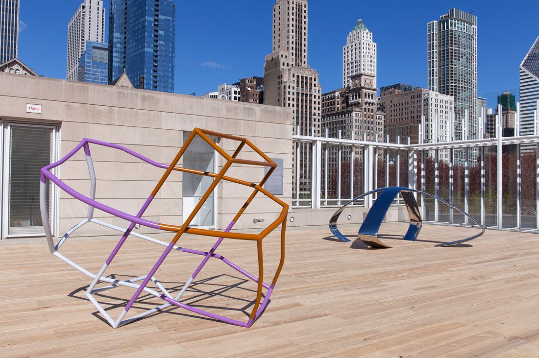  Installation view of Liz Larner, April 24, 2015–September 27, 2015 on the Bluhm Family Terrace. The Art Institute of Chicago.