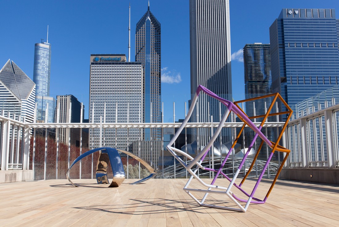  Installation view of Liz Larner, April 24, 2015–September 27, 2015 on the Bluhm Family Terrace. The Art Institute of Chicago.