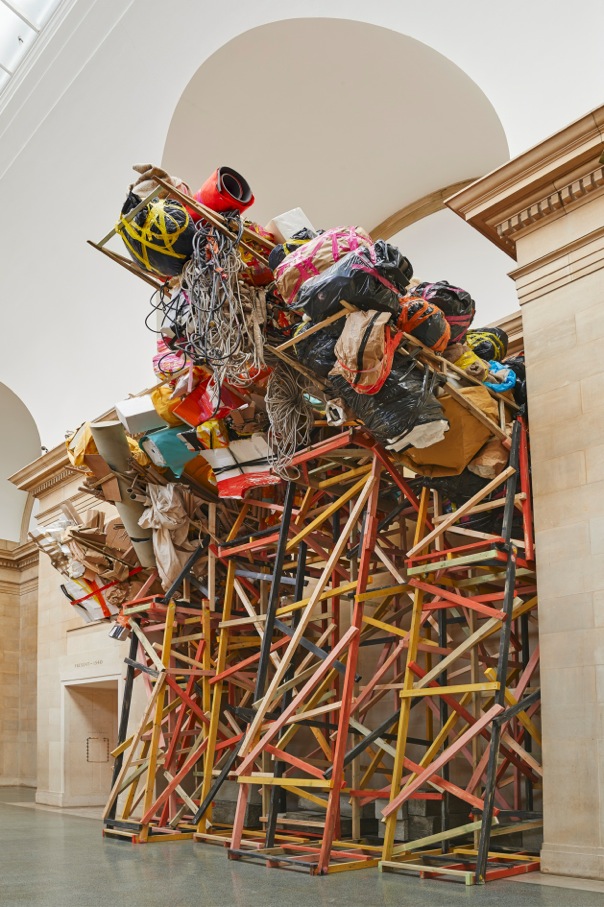 Installation view of Phyllida Barlow, "dock," at the Tate Britain.