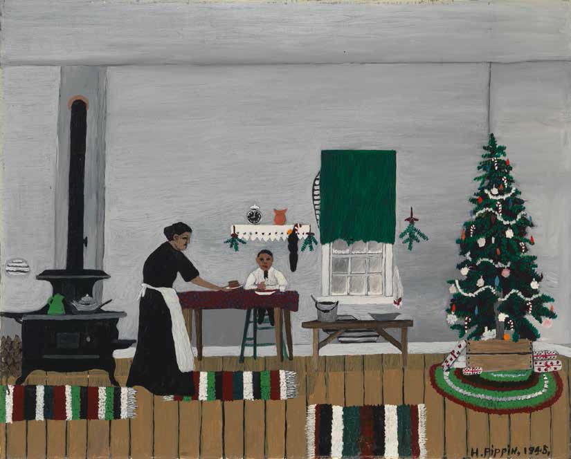 Horace Pippin, Christmas Morning, Breakfast, 1945.
