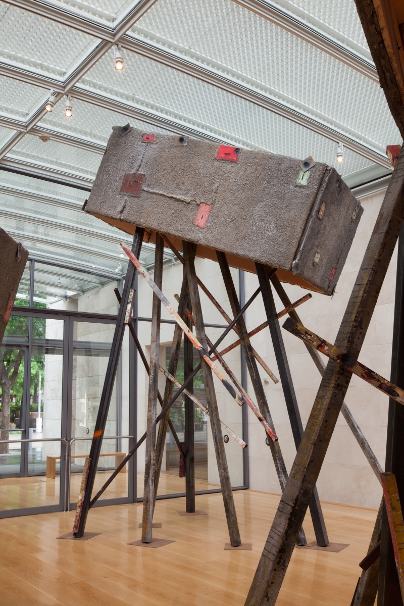 Installation view of Phyllida Barlow, "tryst," at the Nasher Sculpture Center, Dallas.