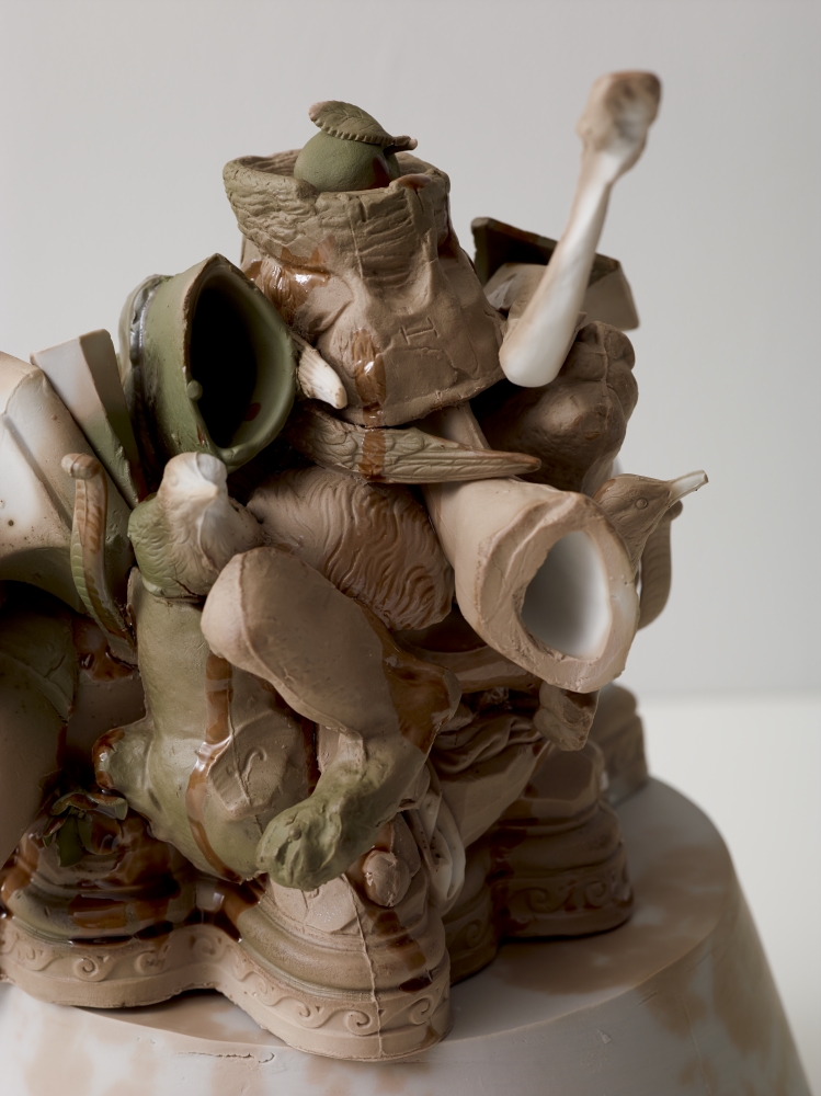 Arlene Shechet, detail of Dancing Girl with Two Right Feet, 2012.