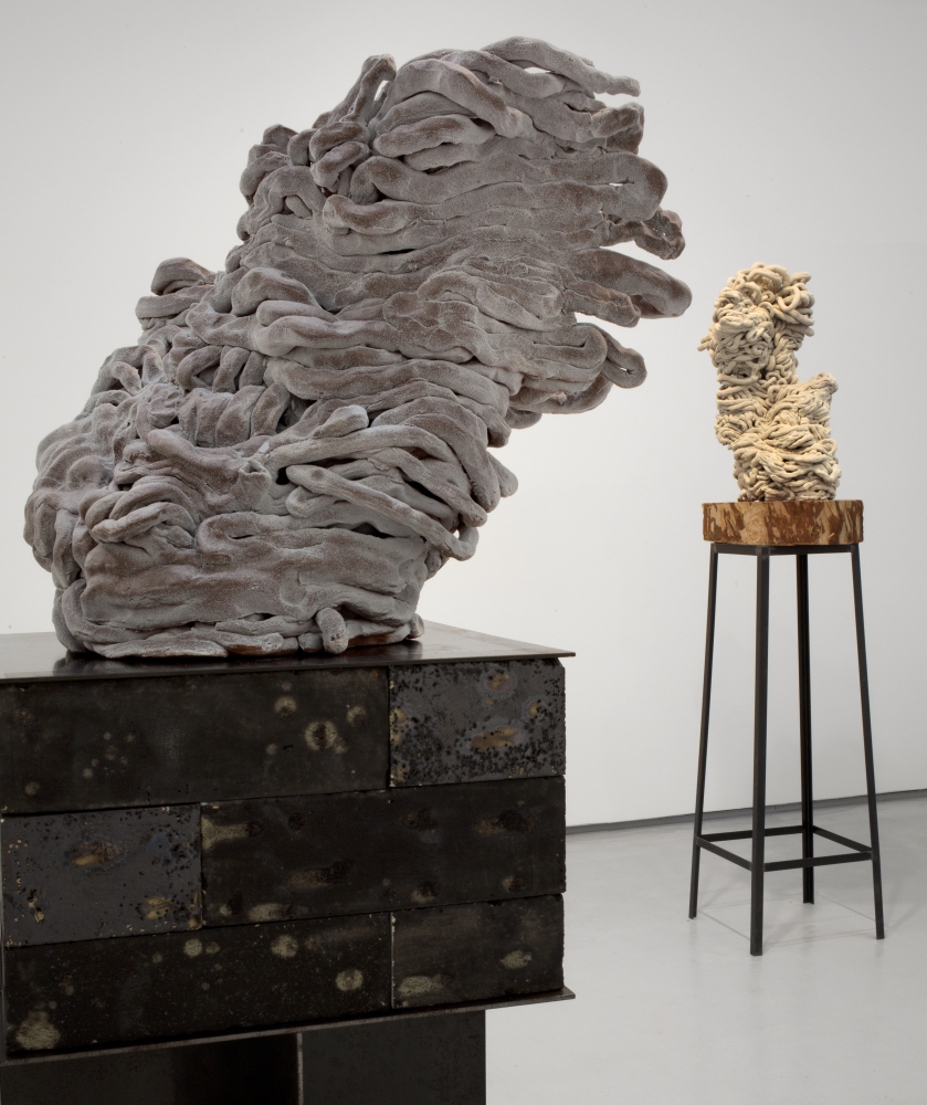 Arlene Shechet, Because of the Wind (foreground), 2010.