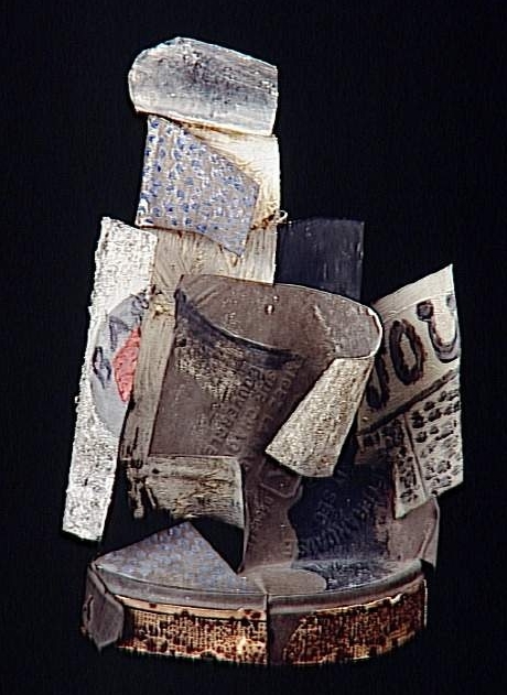 Pablo Picasso, Bottle of Bass, Glass and Newspaper, 1914.