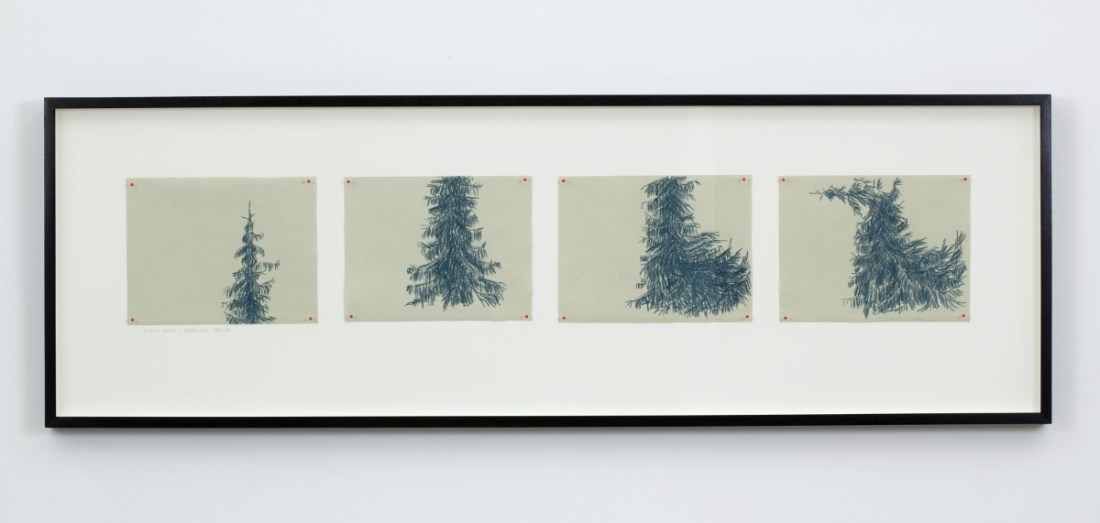 Eija-Liisa Athila, Anthropomorphic Exercises (On Film), Series A: Aspect Ratio / Kneeling Spruce, 2011.
