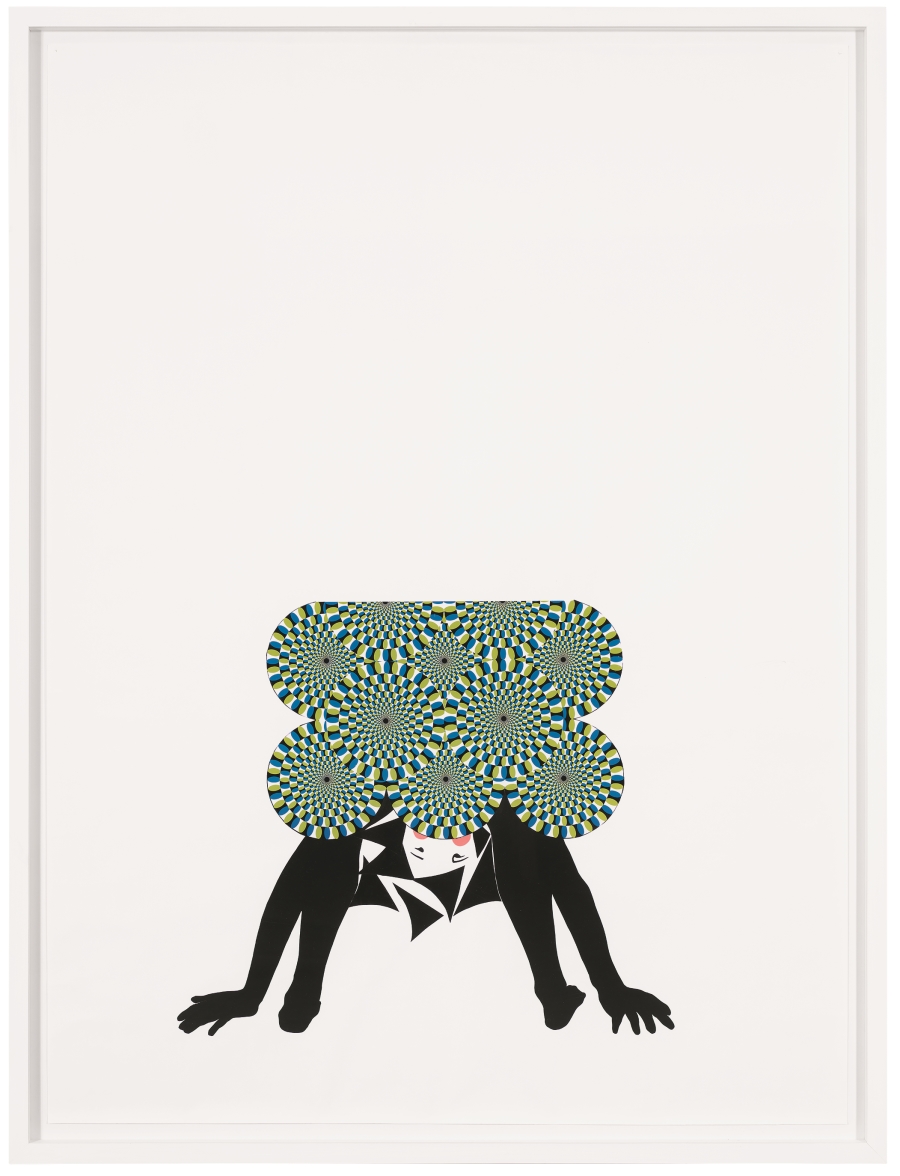 Frances Stark, Chorus girl folding self in half, 2008.