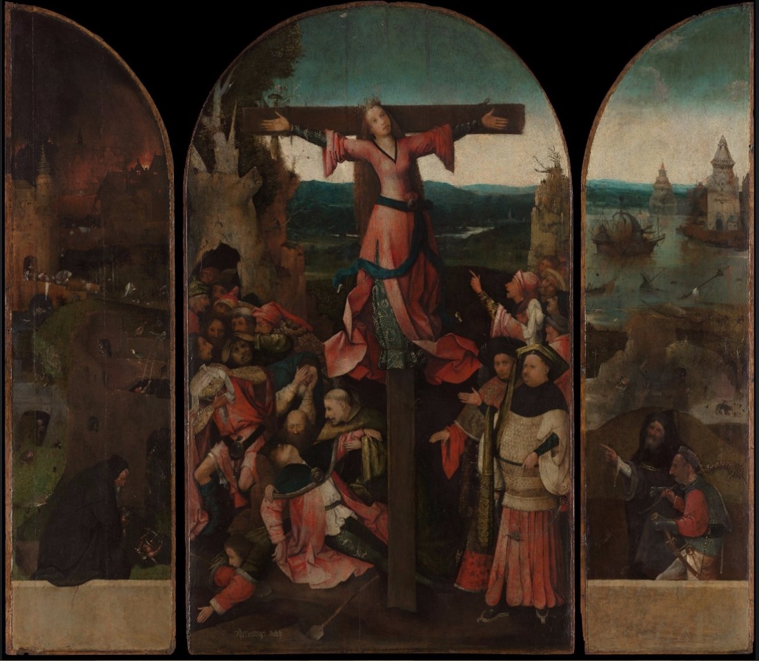 Hieronymous Bosch, St. Wilgefortis Triptych before conservation.