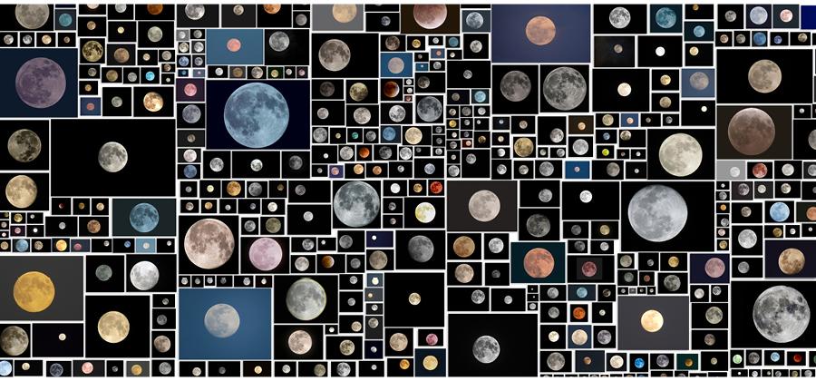 Penelope Umbrico, Everyone’s Photos Any License (654 of 1,146,034 Full Moons on Flickr, November 2015), 2015.