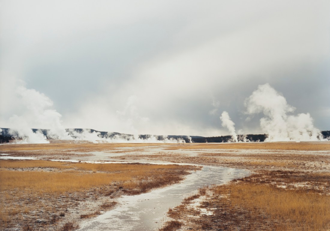 Victoria Sambunaris, Untitled (Distant steam vents), Yellowstone National Park, 2008.