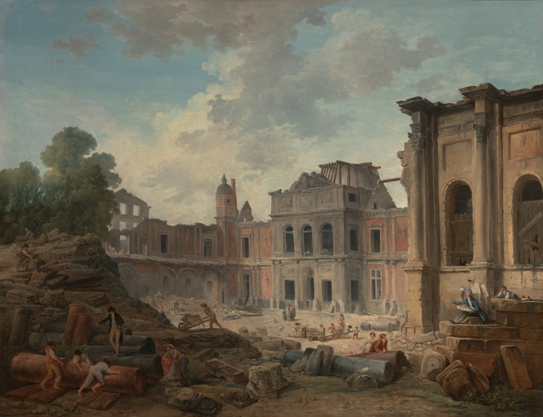 Hubert Robert, Demolition of the Château of Meudon, 1806.