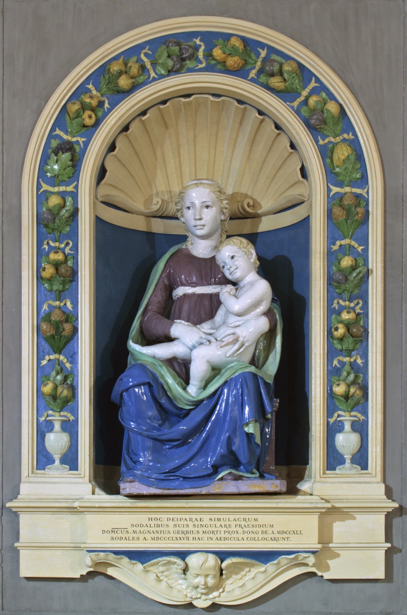 Luca della Robbia, Madonna and Child (in situ), about 1450-60, Oratory of San Tommaso Aquino, Florence.
