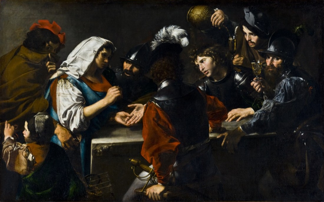 Valentin de Boulogne, Fortune-Teller with Soldiers, ca. 1618-20.