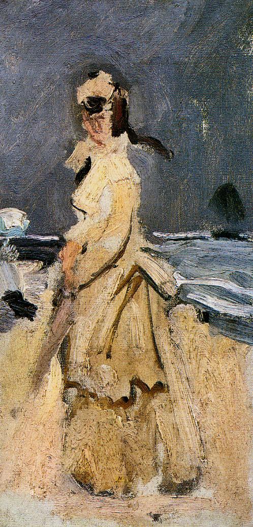 Claude Monet, Camille on the Beach, 1870.