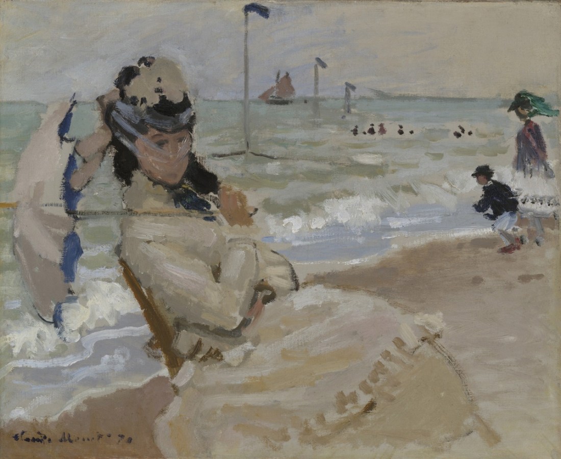 Claude Monet, Camille on the Beach at Trouville, 1870.