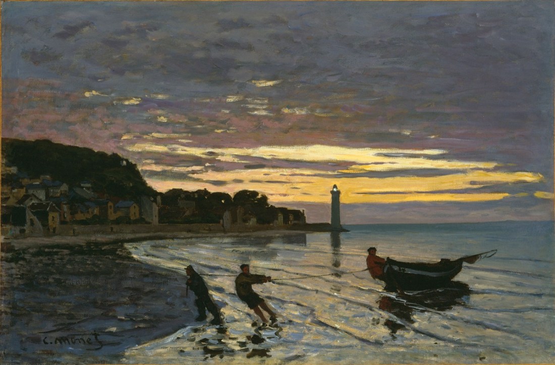 Claude Monet, Towing of a Boat at Honfleur, 1864.