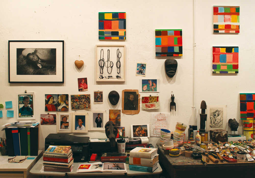 Stanley Whitney's studio circa 2013.