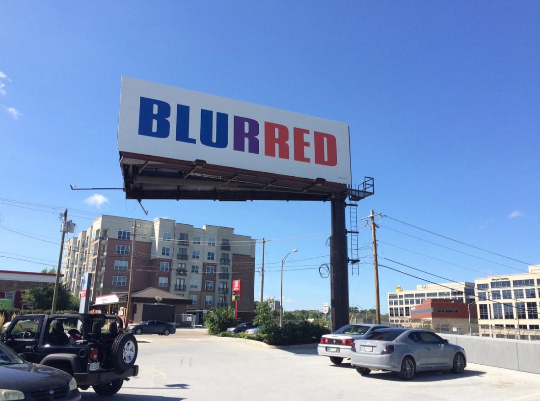 Kay Rosen, Blurred (billboard version), 2004/15.